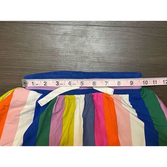 Boden Girls Size 4-5 Multicolor Stripe Stretch Waist Drawstring Cotton Skort - Picture 4 of 6